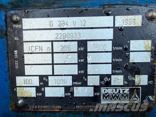 MWM G234V12 USED ENGINE Gas Generators