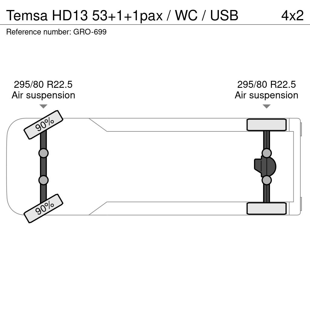 Temsa HD13 53+1+1pax / WC / USB Autobusi za putovanje