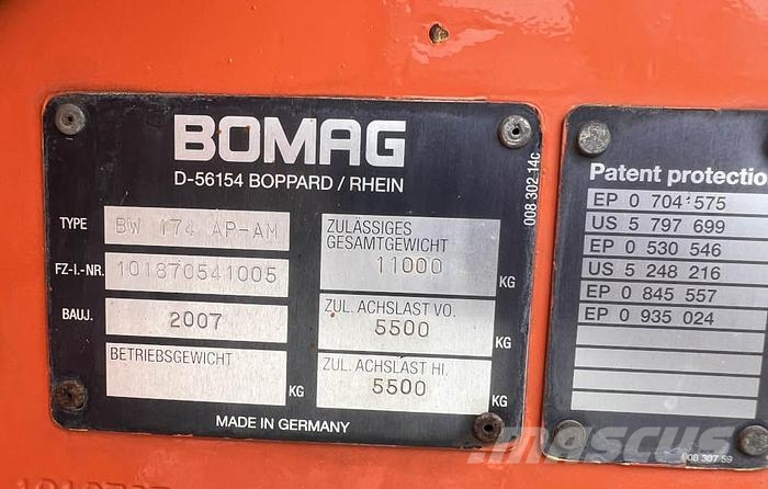Bomag BW 174 AP-AM Porinių būgnų volai