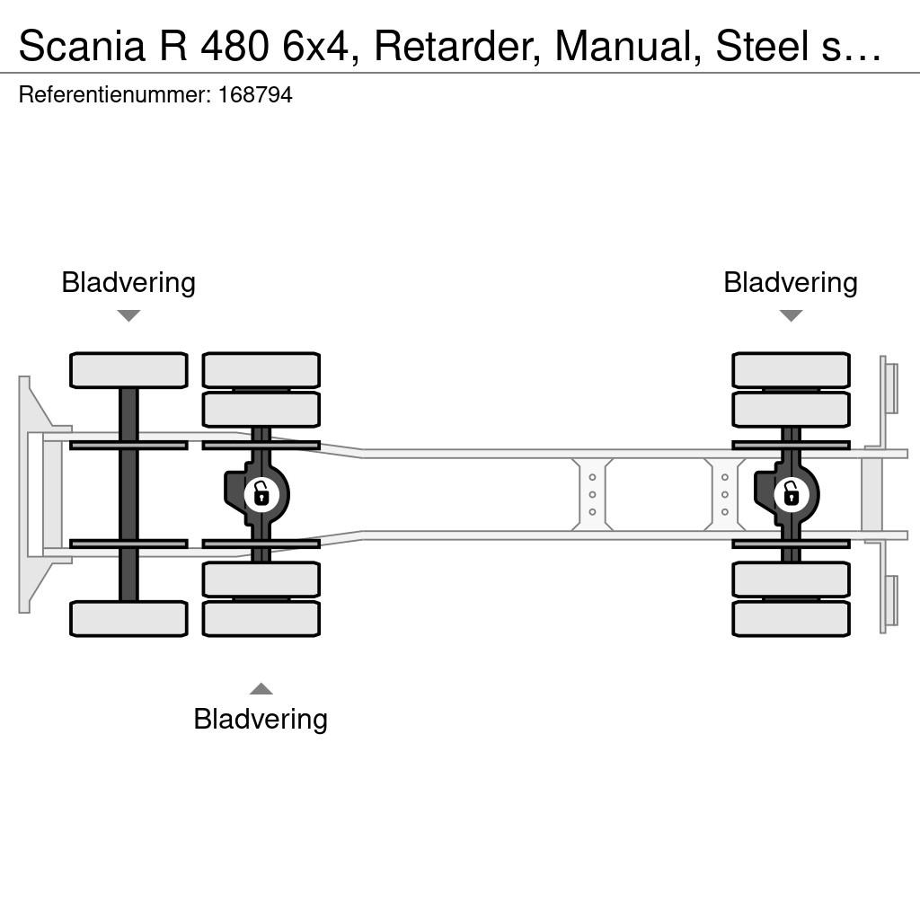 Scania R 480 6x4, Retarder, Manual, Steel suspension Bañeras basculantes usadas