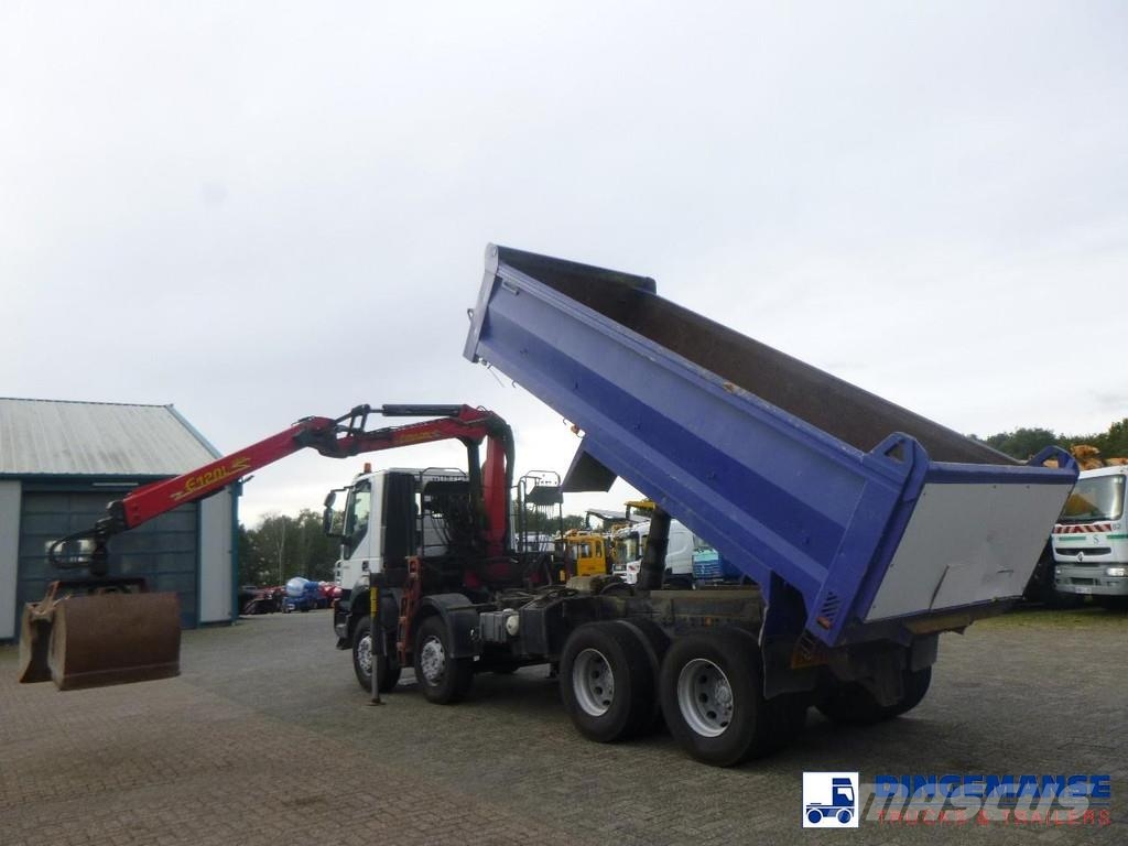 Iveco AD340T36 8x4 RHD tipper + Palfinger E120 plus + gr All-Terrain-Krane