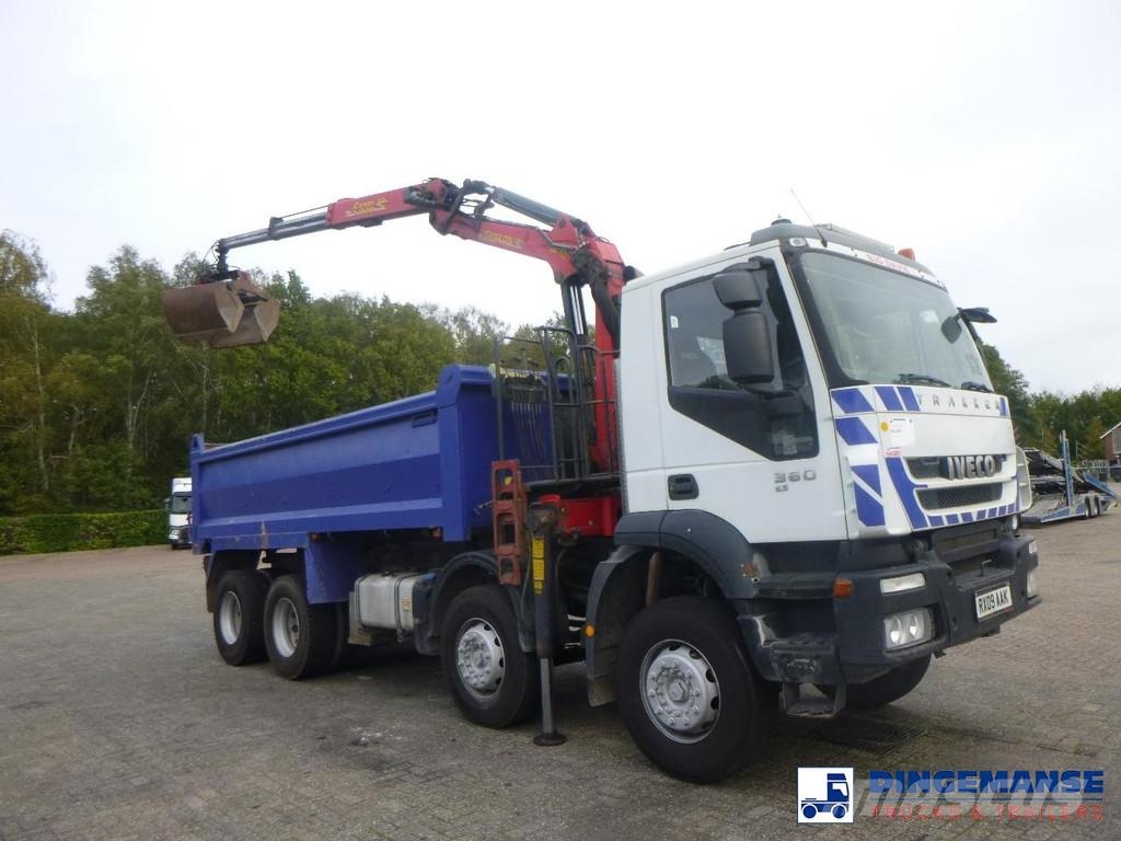 Iveco AD340T36 8x4 RHD tipper + Palfinger E120 plus + gr All-Terrain-Krane