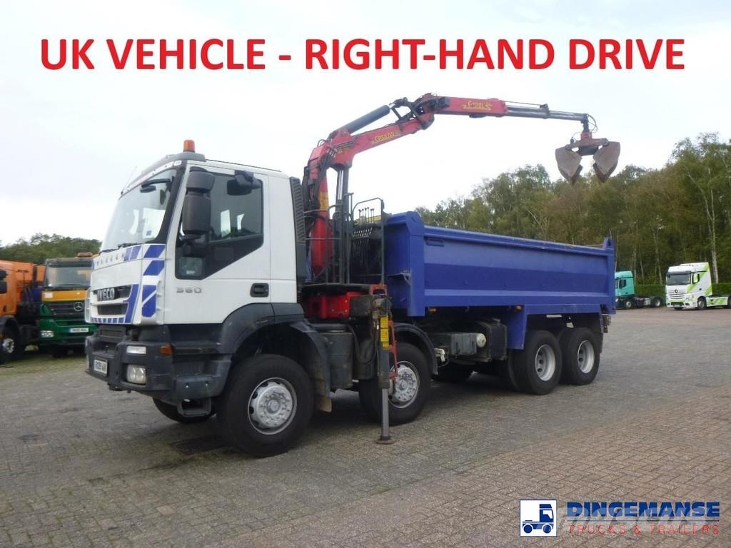 Iveco AD340T36 8x4 RHD tipper + Palfinger E120 plus + gr All-Terrain-Krane