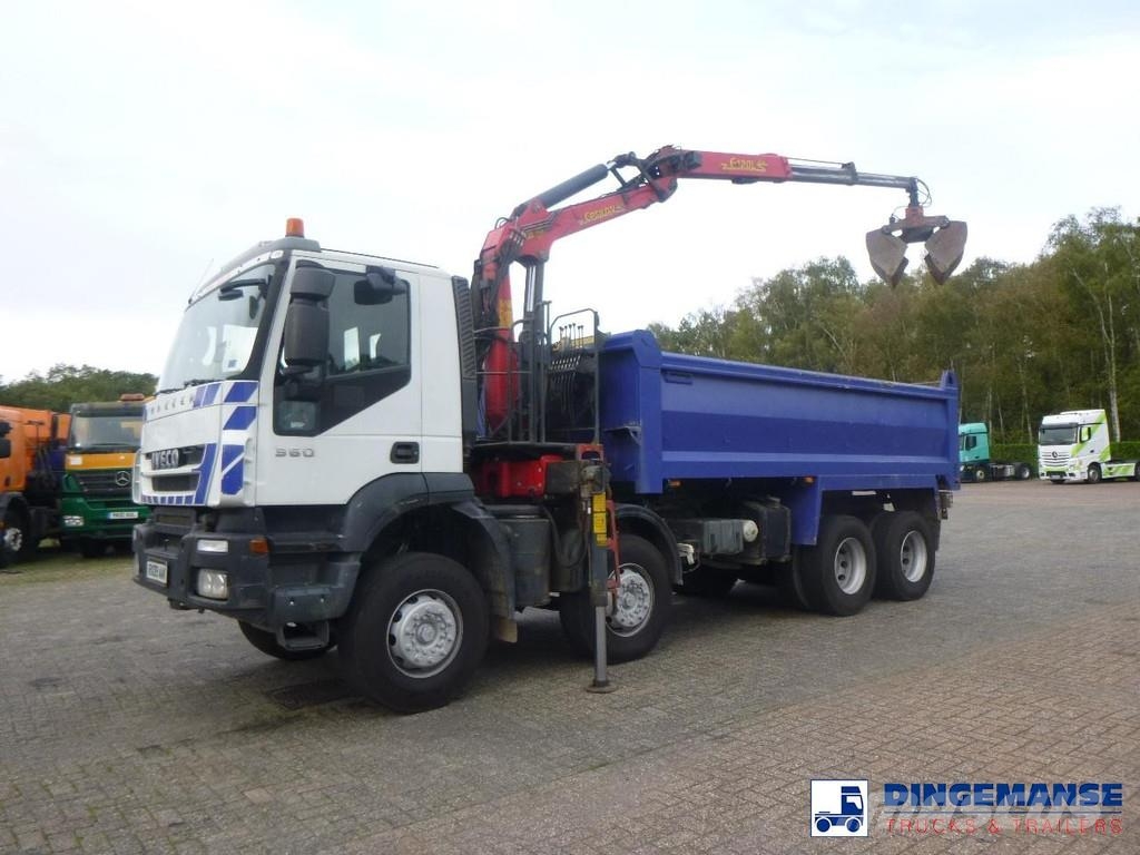 Iveco AD340T36 8x4 RHD tipper + Palfinger E120 plus + gr All-Terrain-Krane