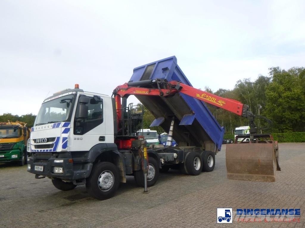 Iveco AD340T36 8x4 RHD tipper + Palfinger E120 plus + gr All-Terrain-Krane