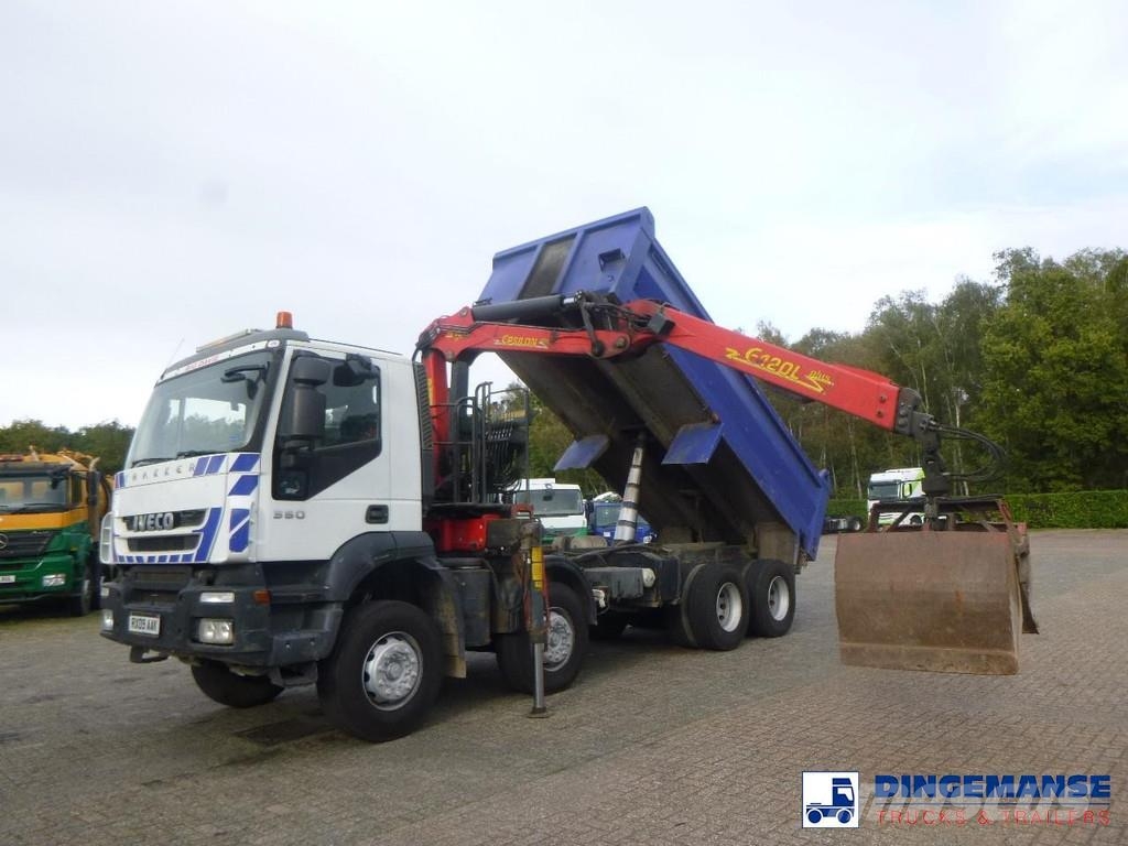Iveco AD340T36 8x4 RHD tipper + Palfinger E120 plus + gr All-Terrain-Krane