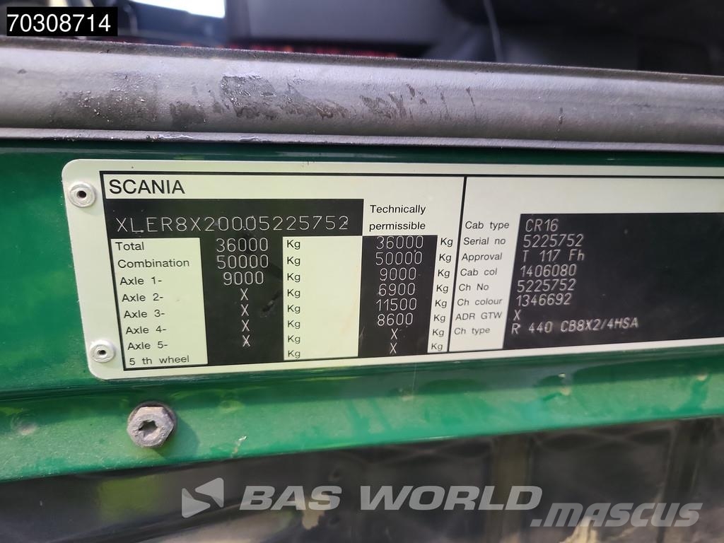 Scania R440 8X2 Palfinger Q150Z82 Kran Crane Bevako cable Bañeras basculantes usadas