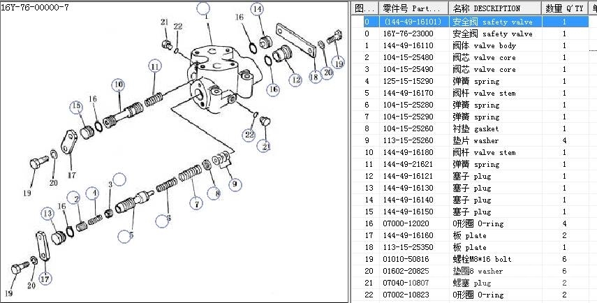 Komatsu D65 relief valve 144-49-16102 Hidraulika