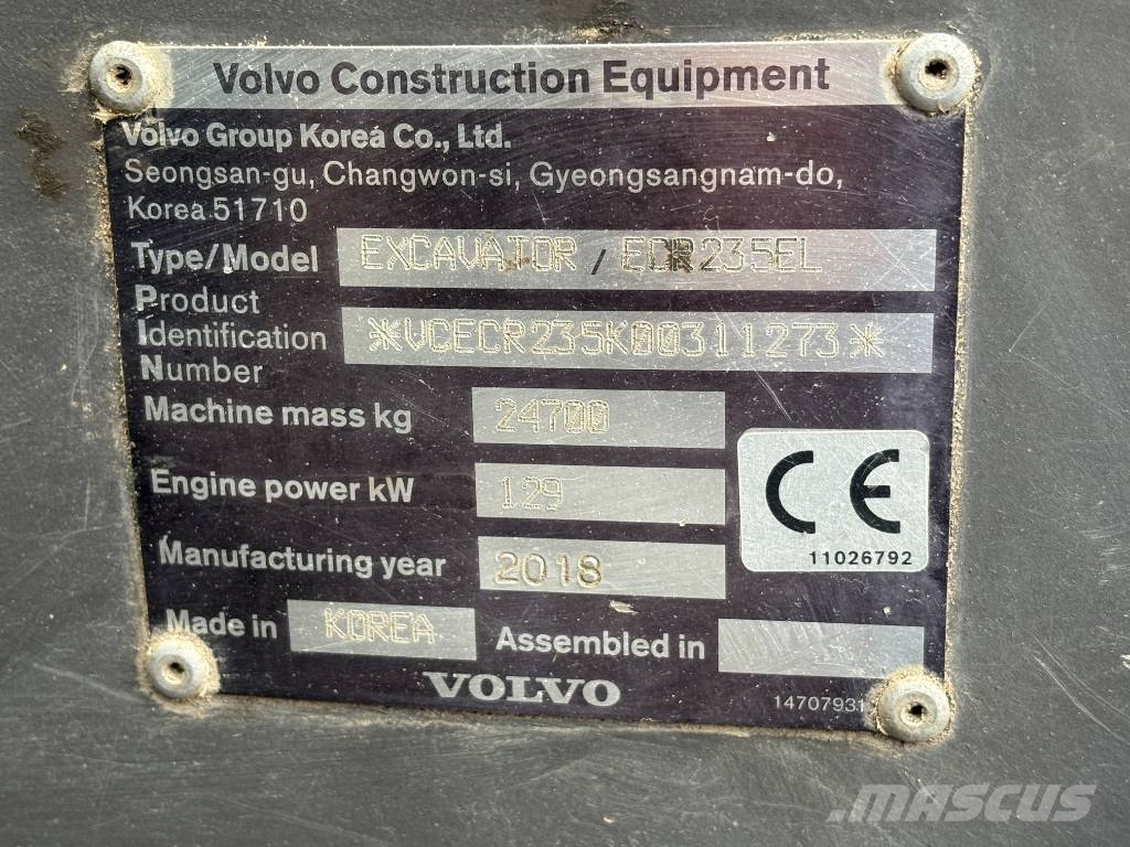 Volvo ECR 235 E Kāpurķēžu ekskavatori