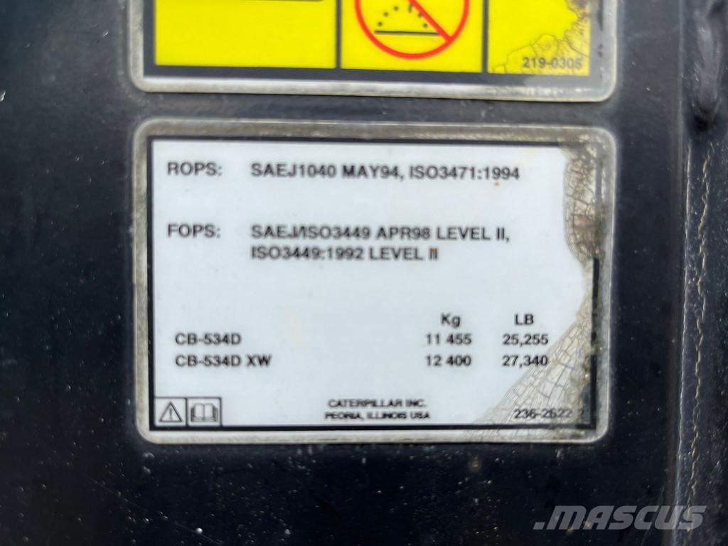 CAT CB534D CE / EPA Çift tamburlu silindirler