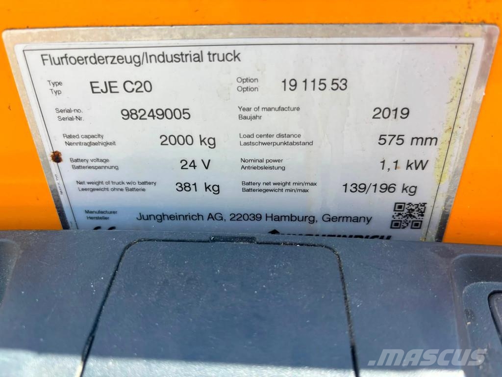 Jungheinrich Palletwagen EJE 20 Electro-pallettrucks