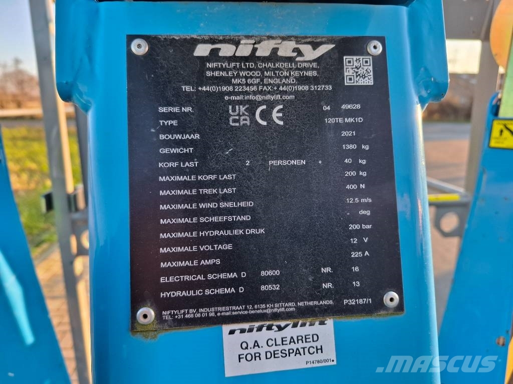 Niftylift 120TE MK1D | 2021 المنصات الهوائية المثبتة على مقطورة