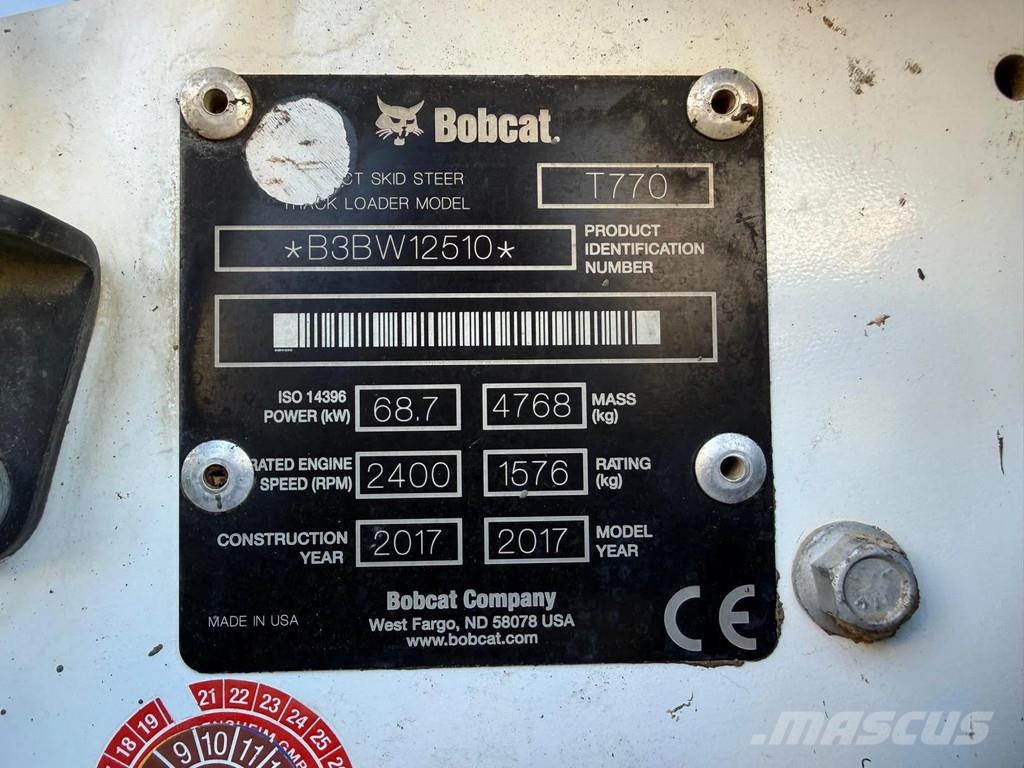 Bobcat T770 | HF | Joystick | A/C Skid steer mini utovarivači