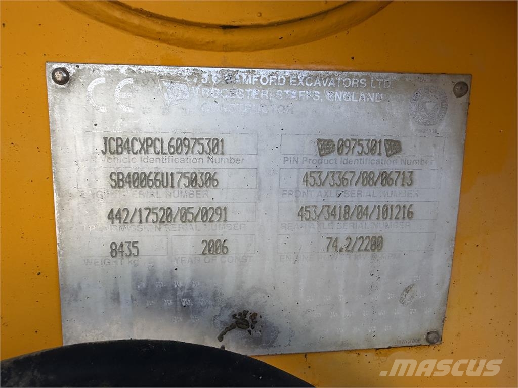 JCB 4CX VIN 301 Frontaliniai krautuvai ir ekskavatoriai