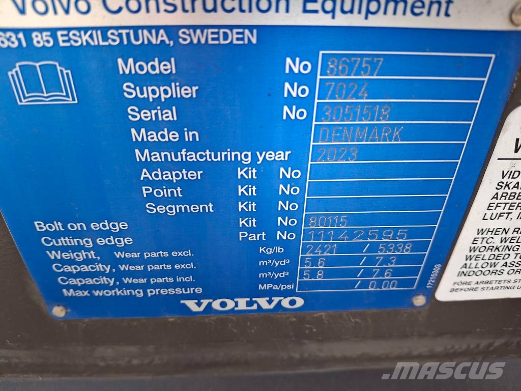 Volvo Schaufel L180 L180 WLA86757 #A-6668 Cucharones