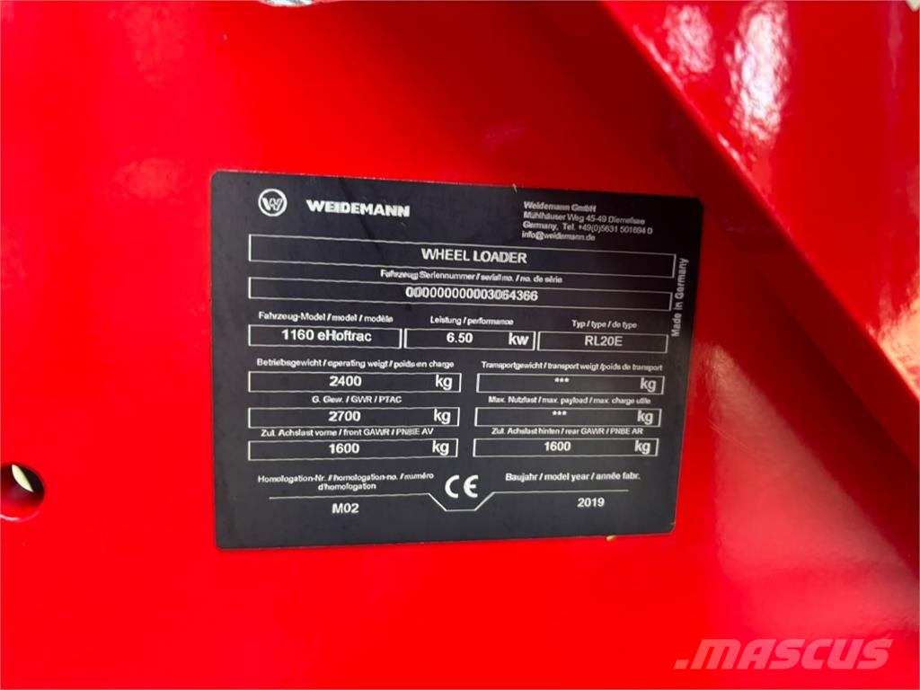 Weidemann 1160 E lader ماكينات زراعية - غير ذلك