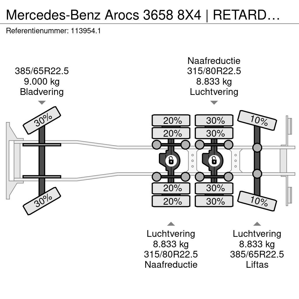 Mercedes-Benz Arocs 3658 8X4 | RETARDER | ASPHALT | EURO 6 Pašizgāzējs