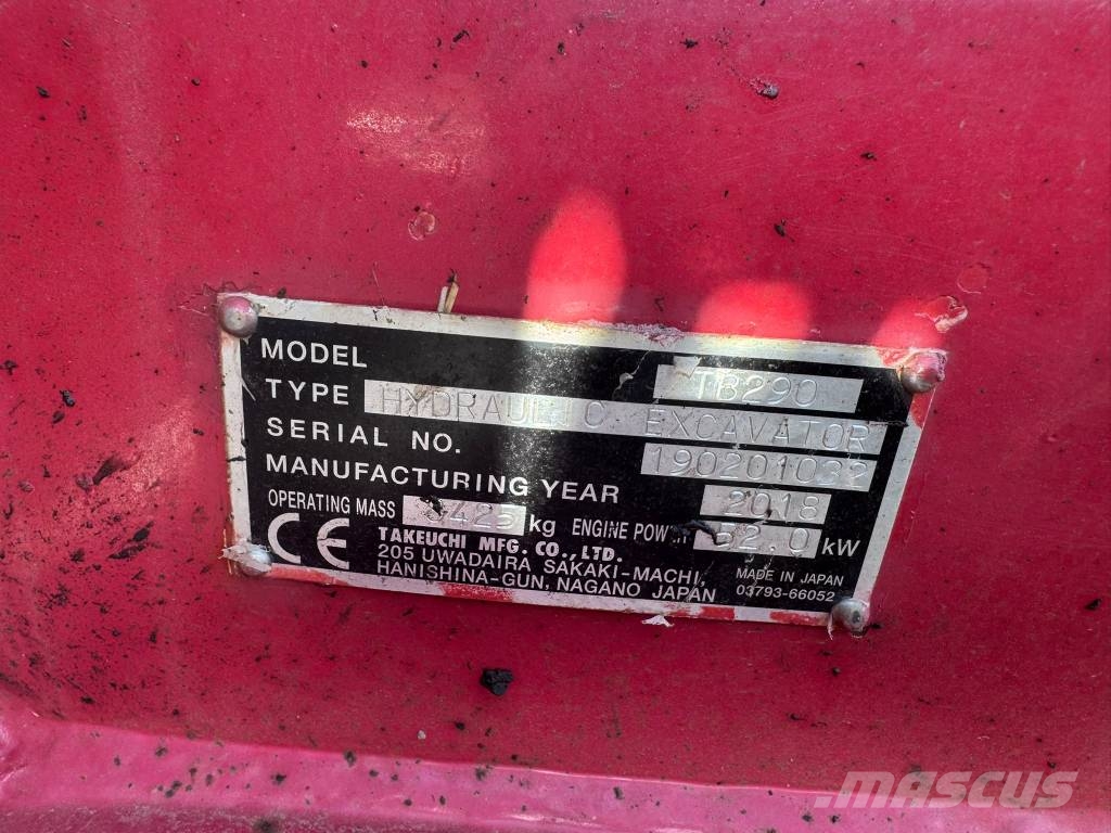 Takeuchi TB 290 Väikeekskavaatorid 7t-12t