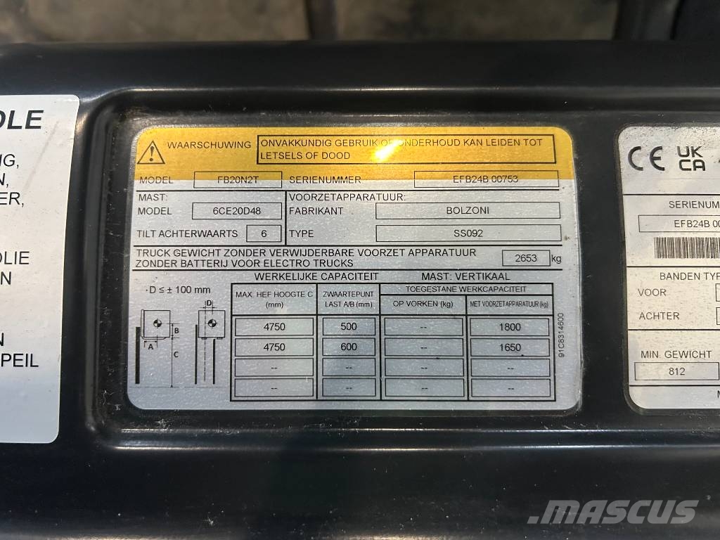 Mitsubishi FB 20 N2T Elektrische heftrucks