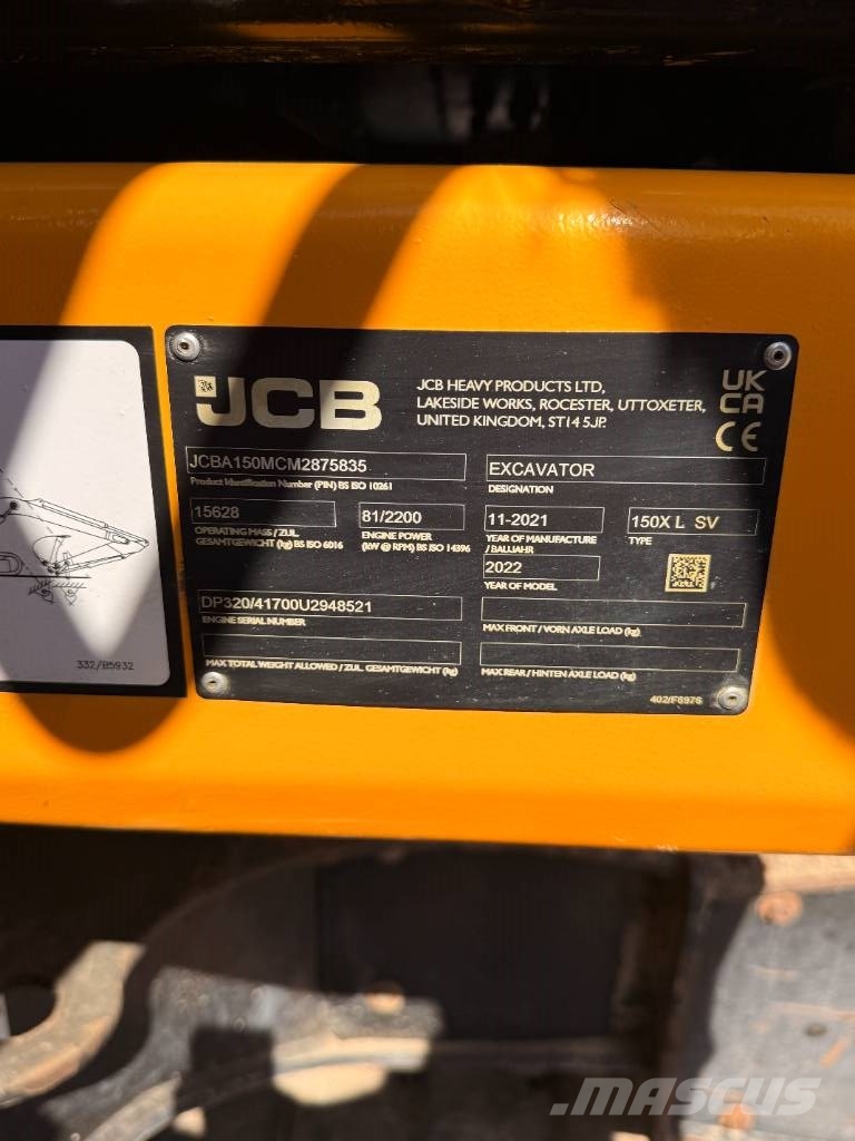 JCB 150X LC 履带挖掘机