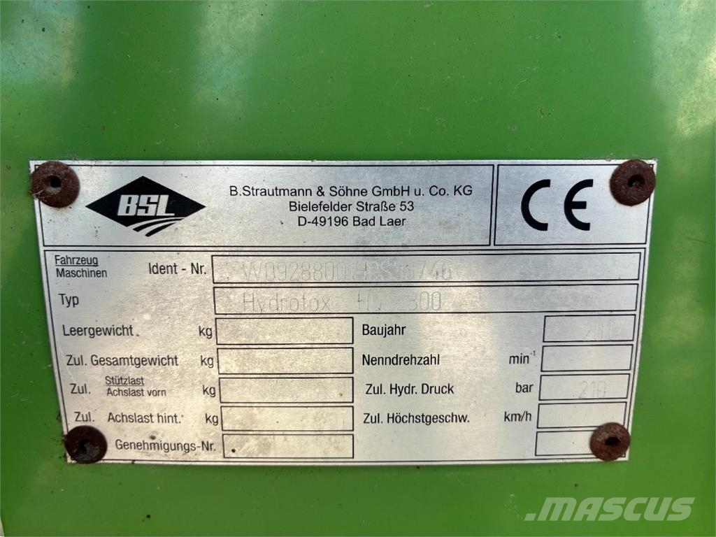 Strautmann Hydrofox HQ 2800 Säiliörehun purkulaitteet