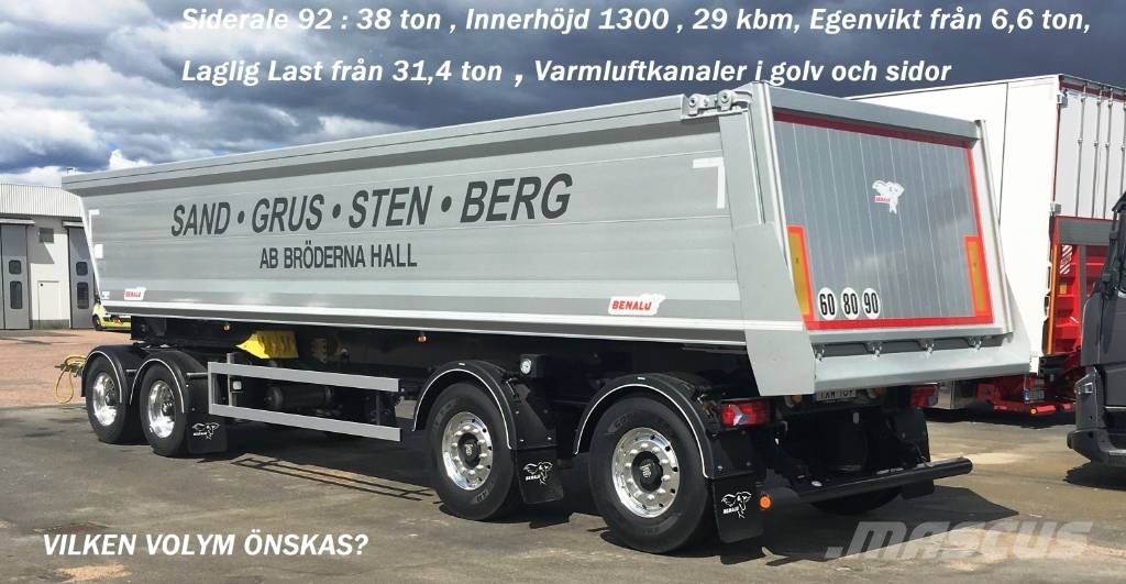 Benalu Siderale 38 ton VIKT 6,5 TON , 30 kbm Tippsläpvagn Bañera