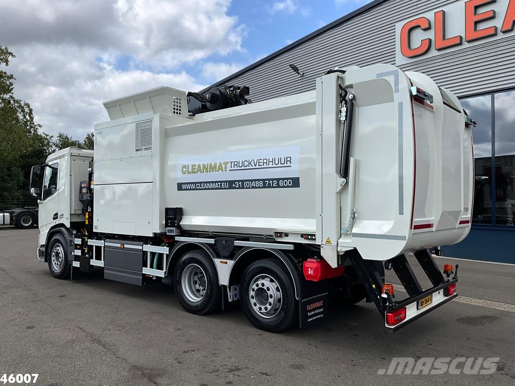 DAF FAG XD 220 Hiab 23 Tonmeter laadkraan FULL ELECTRI Šiukšliavežės