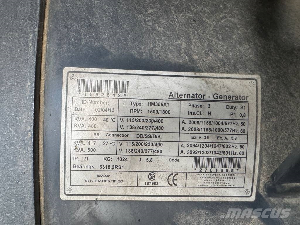 Doosan 2x 400 KVA Stromaggregat Doosan Notstromaggregat 柴油發電機