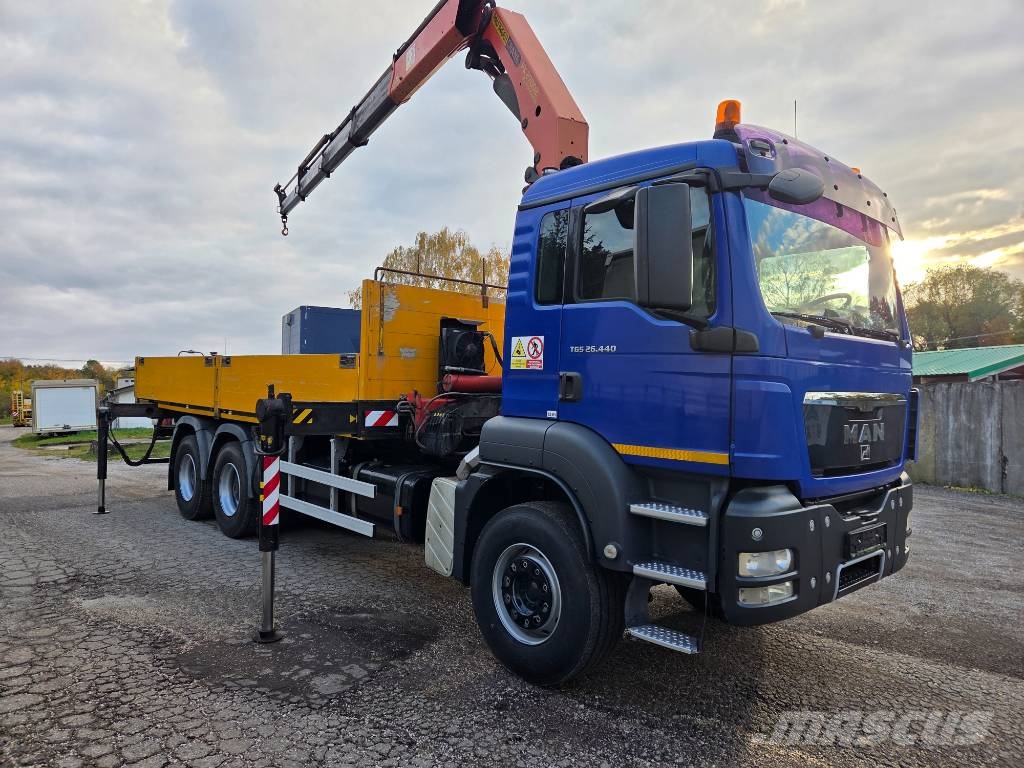 MAN TGS 26.440 6x4 + PALFINGER PK27002 شاحنات مسطحة/مفصلية الجوانب