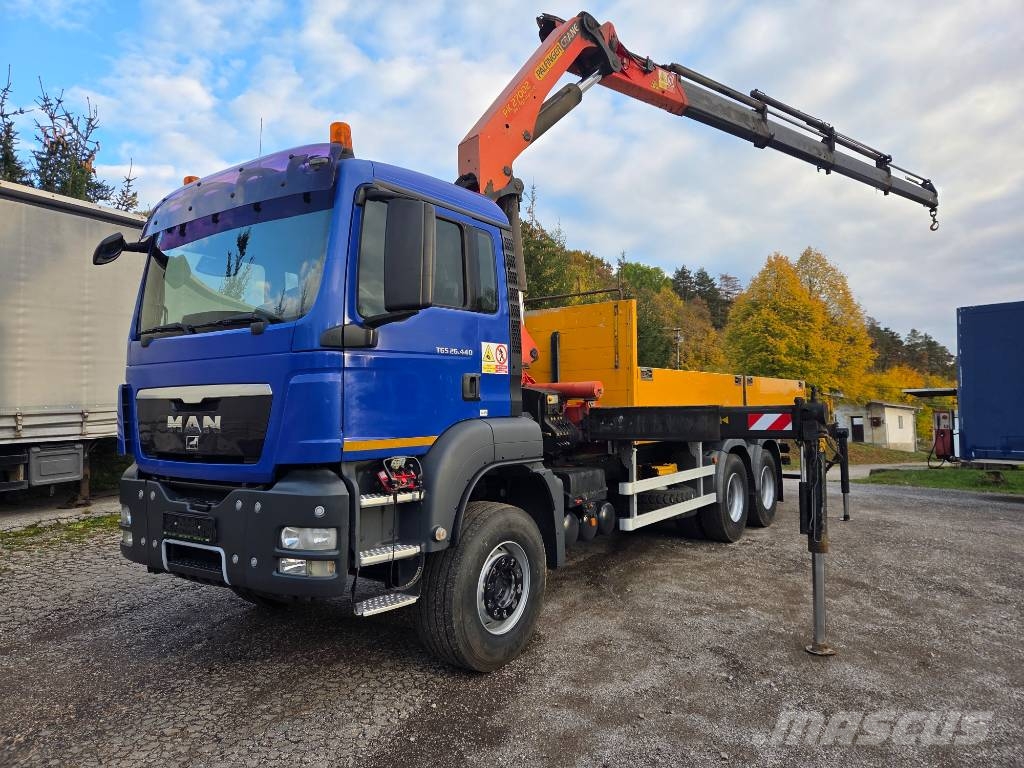 MAN TGS 26.440 6x4 + PALFINGER PK27002 شاحنات مسطحة/مفصلية الجوانب