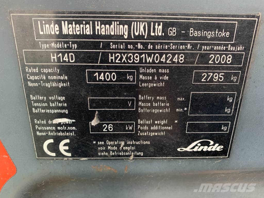 Linde H14D /391/ V-3147 OB Dizelski viljuškari
