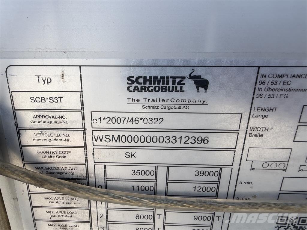 Schmitz Cargobull VIN 396 نصف مقطورات بباب جانبي