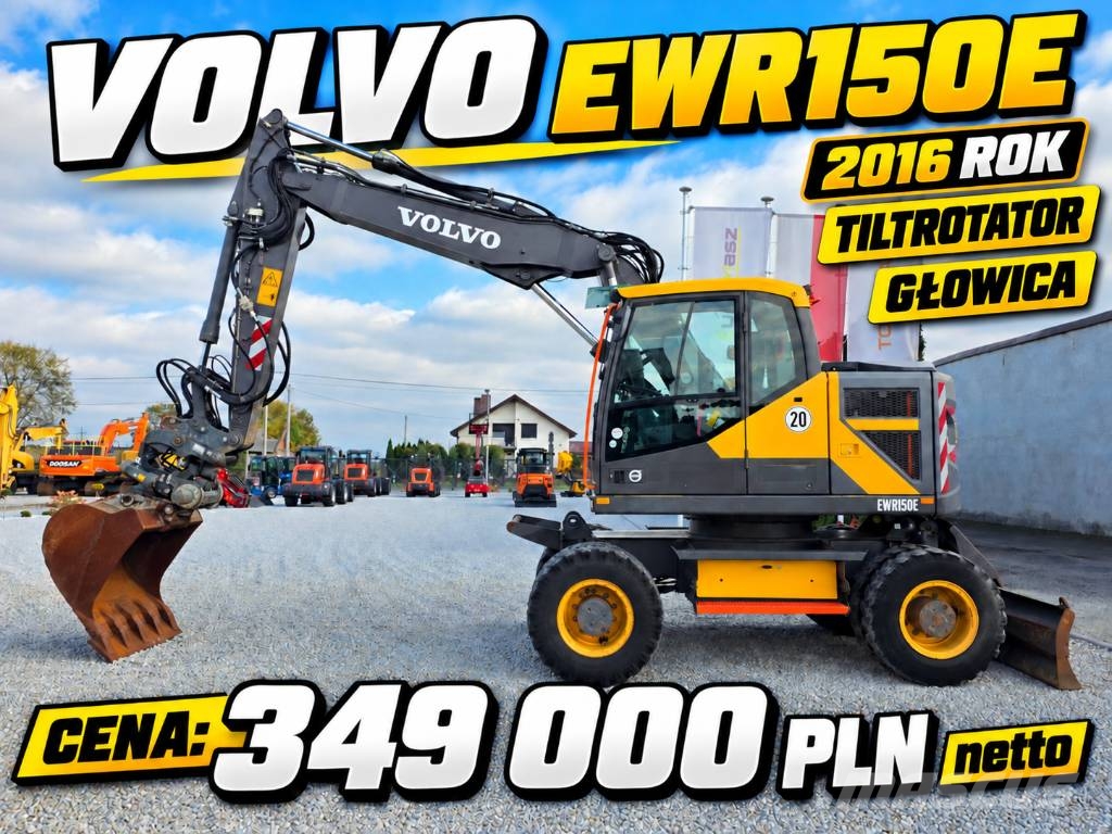 Volvo EWR 150E, 2016 ROK, GŁOWICA, PŁYWAJĄCE RAMIĘ Колісні екскаватори