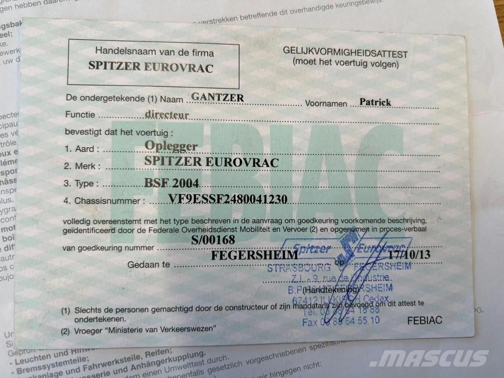 Spitzer BSF 2004 نصف مقطورات مقطورة 