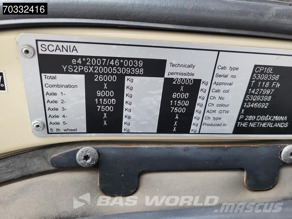 Scania P280 6X2 2000kg Ladebordwand Lift axle Automatic E Φορτηγά Κόφα