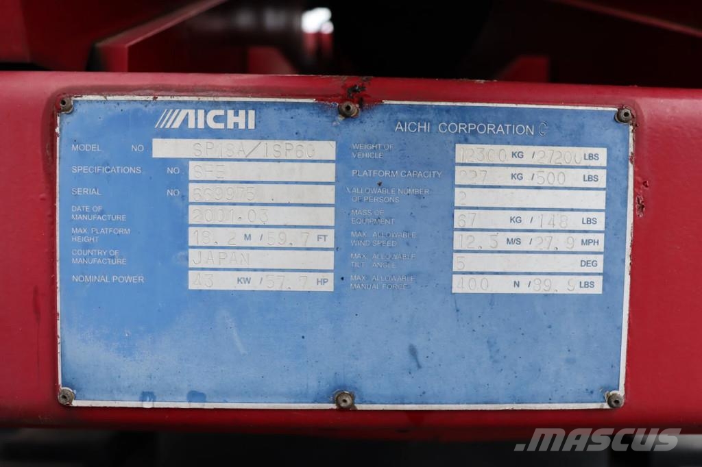 Aichi SP18A Plataformas con brazo de elevación telescópico