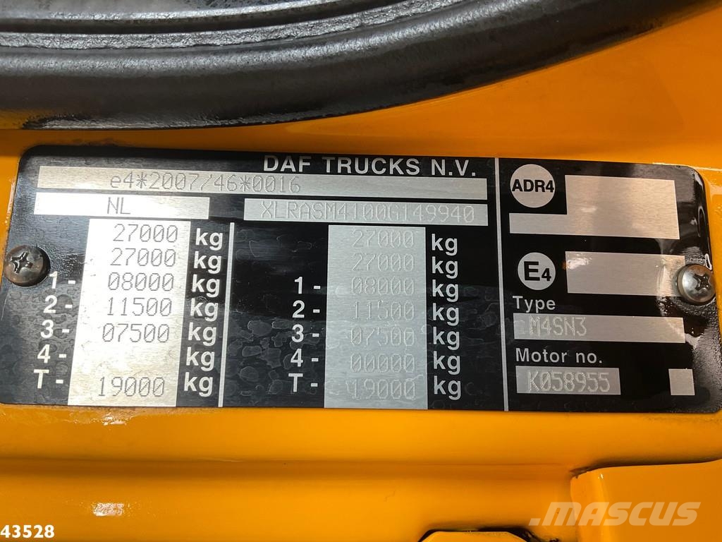 DAF FAN CF 290 Geesink 24m³ شاحنات المخلفات