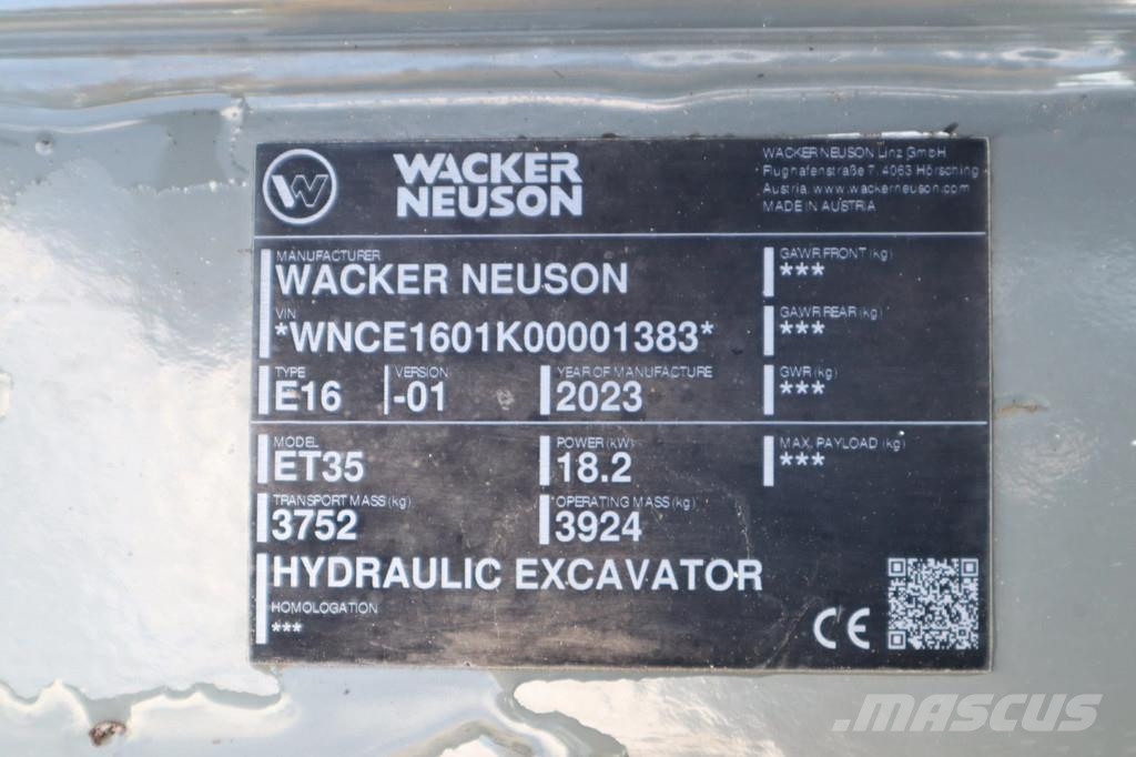 Wacker Neuson ET35 | VDS | 3X BUCKET | LOW HOURS! | QUICK COUPLE 소형 굴삭기 7톤 미만
