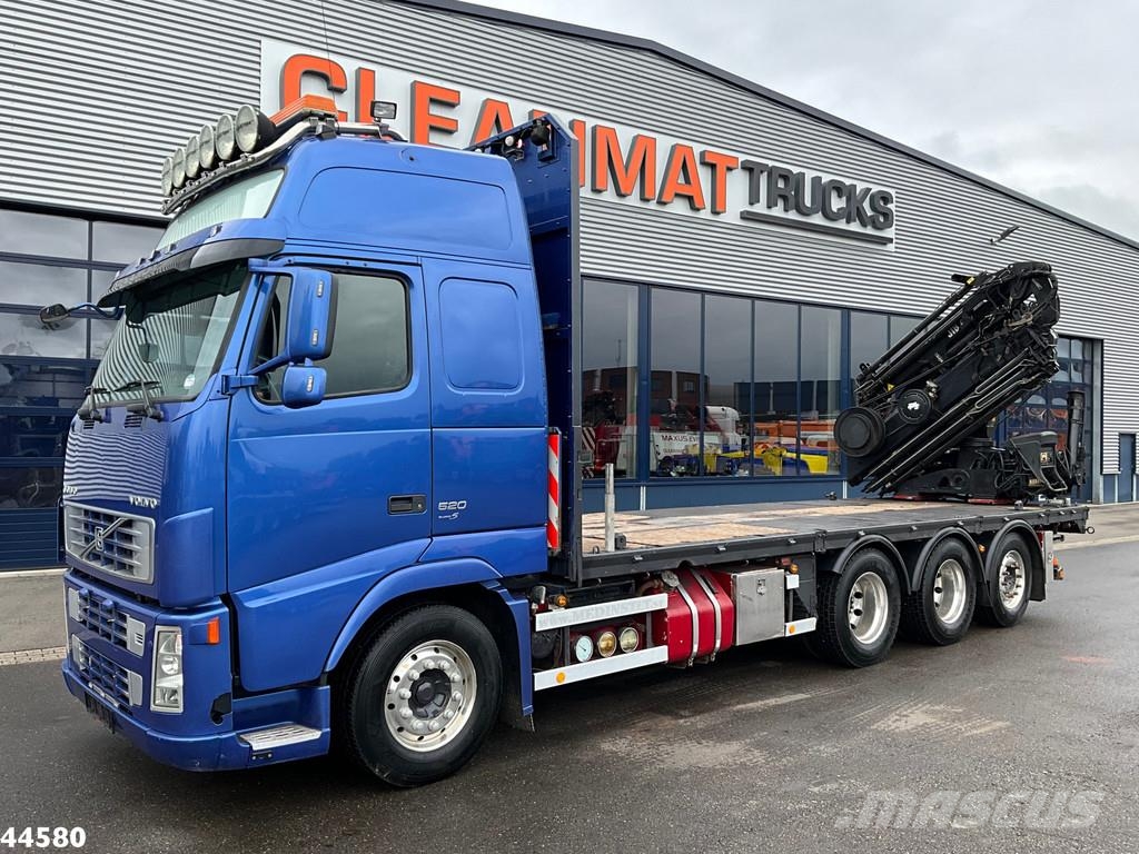 Volvo FH 520 8x4 Euro 5 Hiab 24 Tonmeter laadkraan + Fly Kranen voor alle terreinen
