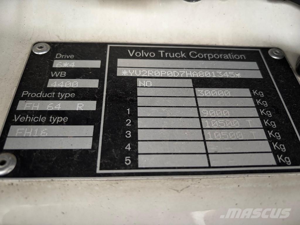 Volvo FH750 6x4 EURO6 + RETARDER + PTO + 9T FRONT AXLE Kamioni-šasije