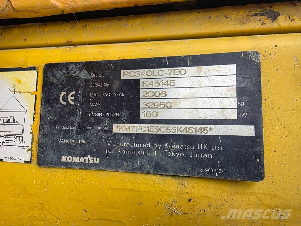 Komatsu PC 340LC-7EO, 8995 MTH, WAGA 33T Telakaivukoneet