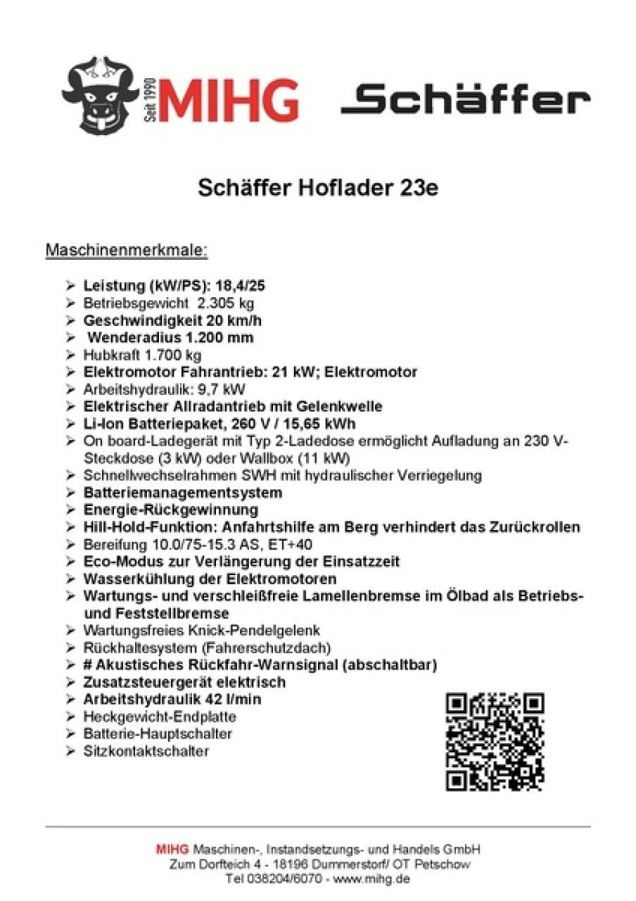 Schäffer 23E MIT KABINE Čelni nakladalci in kopači