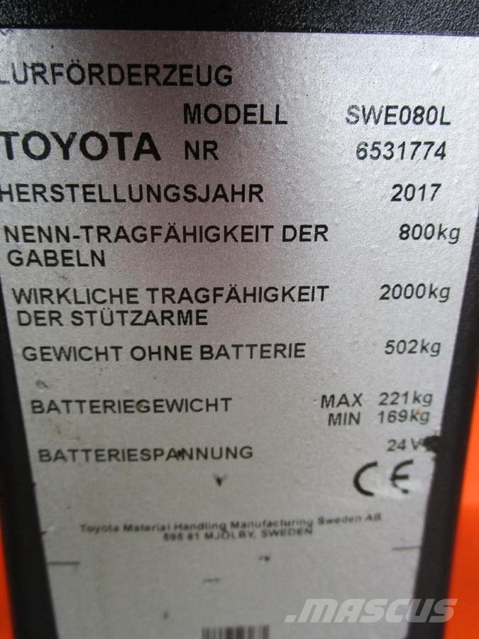 Toyota SWE 080L Electro-pallettrucks