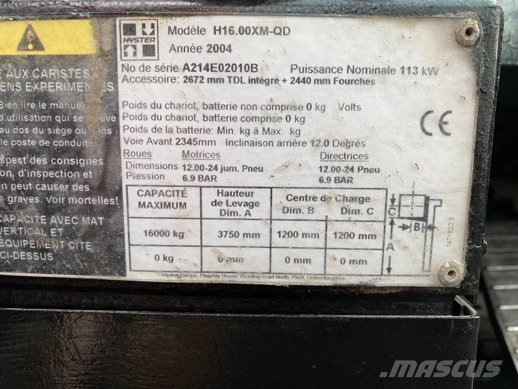 Hyster H16.00XM-QD Diesel forklifts