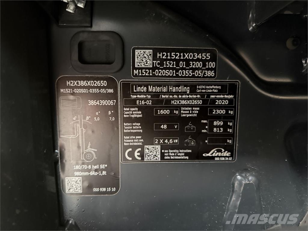 Linde E 16-02 Elektrische heftrucks