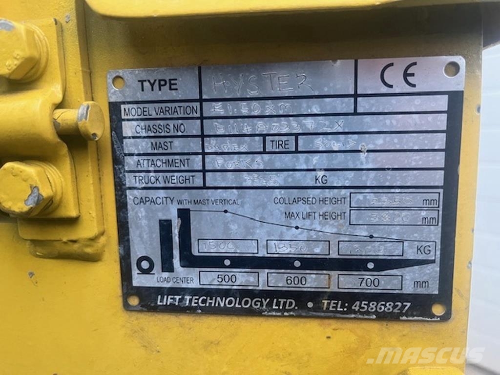 Hyster 1.50 xm Electric forklifts