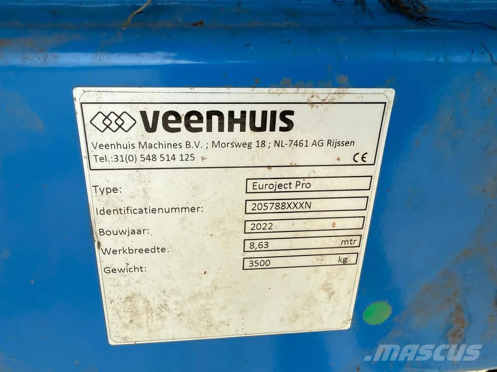 Veenhuis Euroject PRO 8.63 Zodebemester Bemester Veenhuis J Cisternas o cubas esparcidoras de purín