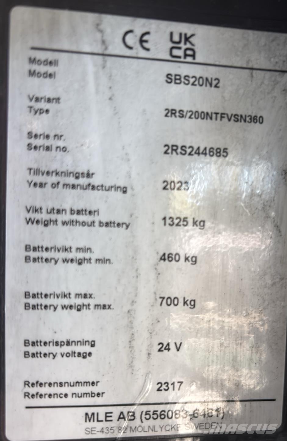 Mitsubishi SBS20N2 Ajettavat pinoamisvaunut