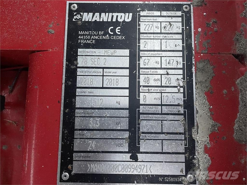 Manitou 78SEC Šķerveida pacēlāji