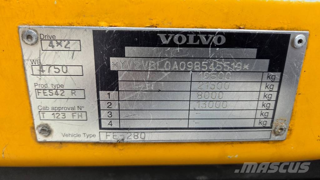 Volvo FE 280 4X2 Hákový nosič kontajnerov